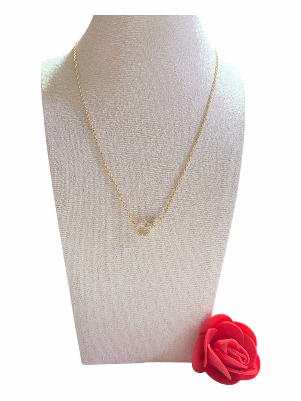 Minimalist Gold 18 k gold dipped Double-Circle Necklace for Women